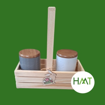 Drewniany Koszyk z Rączką – Naturalne Drewno Sosnowe, rustykalna ozdoba